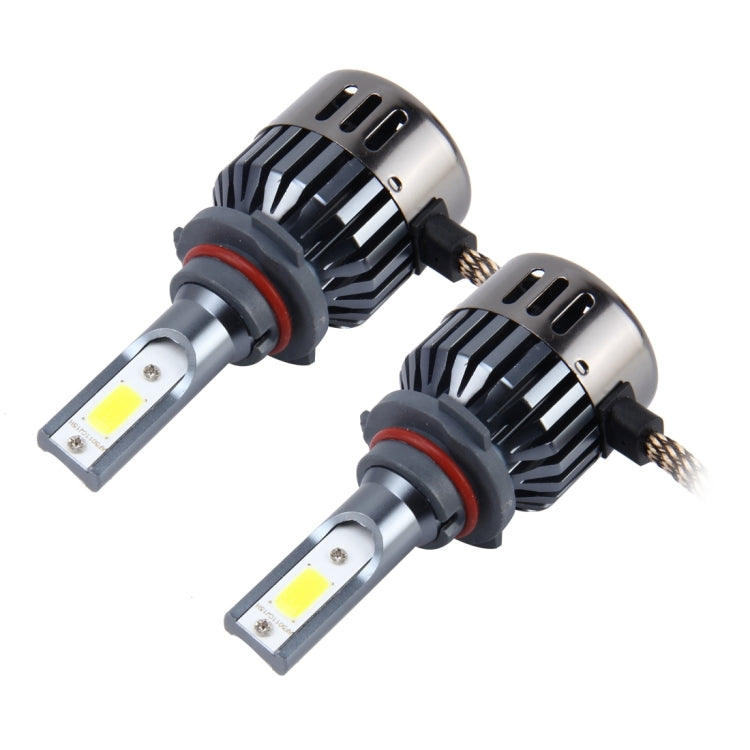 2 PCS 9006 32W 2800 LM 6000K Car Auto LED Headlight with 2 COB LED Lamps, DC 9-18V(White Light)