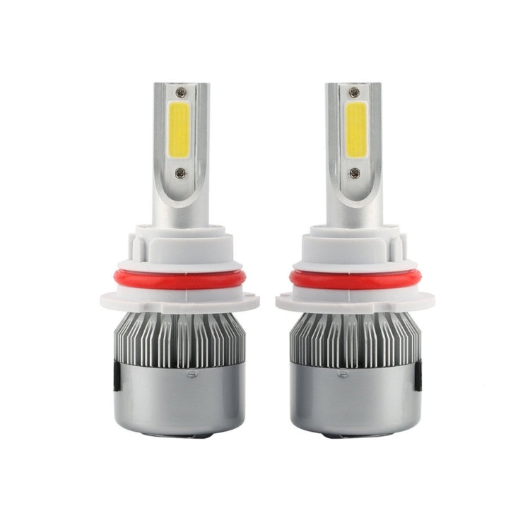2pcs 9004 18W 1800LM 6000K Waterproof IP68 Car Auto LED Headlight with 2 COB LED Lamps, DC 9-36V(White Light)