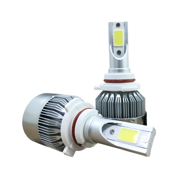 2 PCS C9 9006 18W 1800LM 6000K Waterproof IP68 Car Auto LED Headlight with 2 COB LED Lamps, DC 9-36V(White Light)