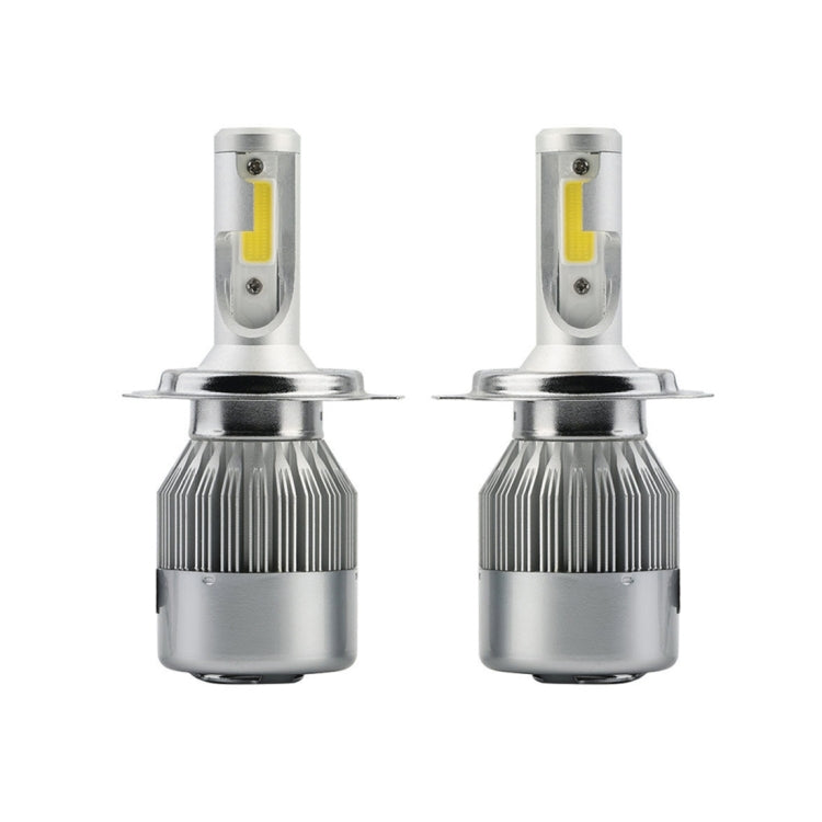 2pcs H4 18W 1800LM 6000K Waterproof IP68 Car Auto LED Headlight with 2 COB LED Lamps, DC 9-36V(White Light)