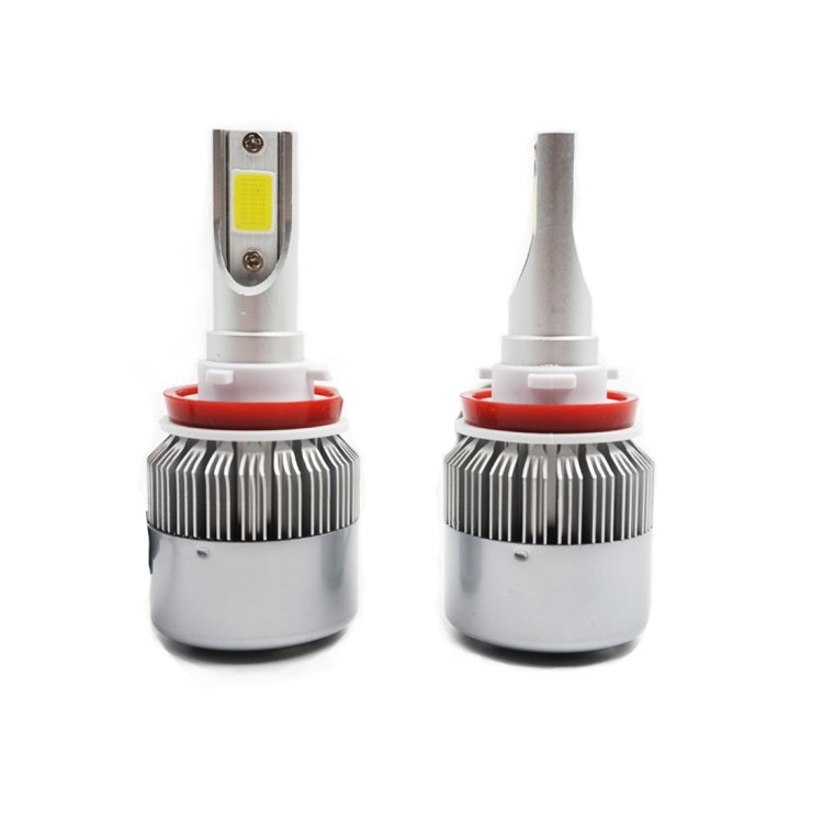 2pcs H8/H11 18W 1800LM 6000K Waterproof IP68 Car Auto LED Headlight with 2 COB LED Lamps, DC 9-36V(White Light)
