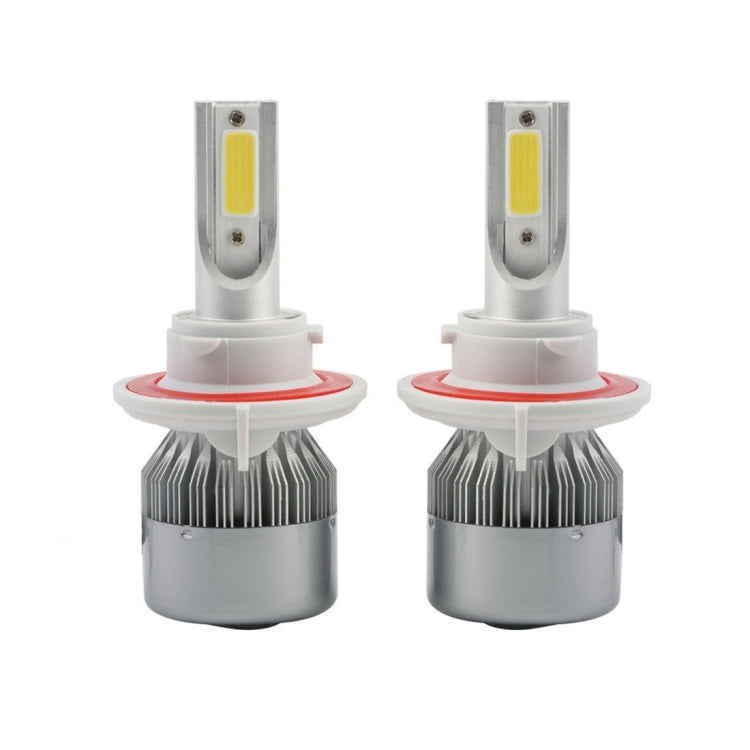 2pcs H13 18W 1800LM 6000K Waterproof IP68 Car Auto LED Headlight with 2 COB LED Lamps, DC 9-36V(White Light)