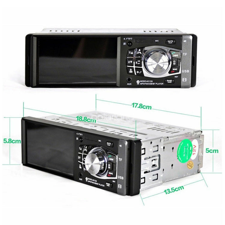 4012B HD 1 Din 4.1 inch Car Bluetooth Radio Receiver MP5 Player, Support FM & TF Card, with Steering Wheel Remote Control