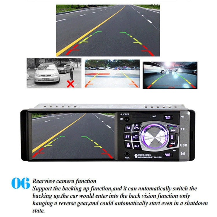 4012B HD 1 Din 4.1 inch Car Bluetooth Radio Receiver MP5 Player, Support FM & TF Card, with Steering Wheel Remote Control