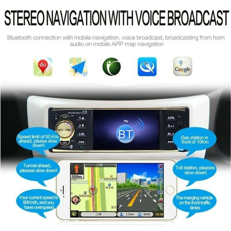 4019B HD 1 Din 4.0 inch Car Bluetooth Radio Receiver MP5 Player, Support FM & TF Card, with Steering Wheel Remote Control