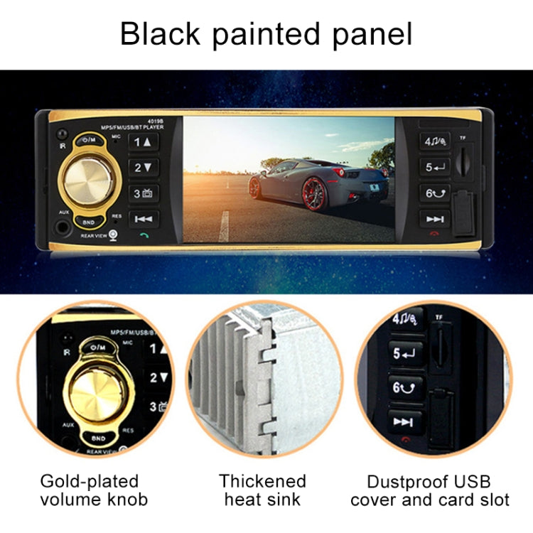 4019B HD 1 Din 4.0 inch Car Bluetooth Radio Receiver MP5 Player, Support FM & TF Card, with Steering Wheel Remote Control