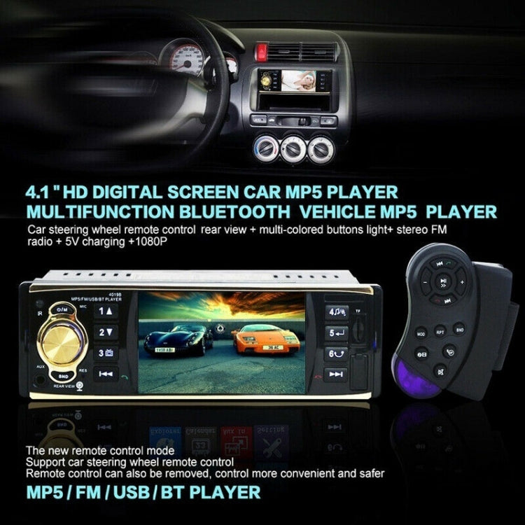4019B HD 1 Din 4.0 inch Car Bluetooth Radio Receiver MP5 Player, Support FM & TF Card, with Steering Wheel Remote Control