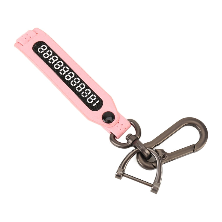 Car Metal + Leather Key Ring Silver Grey Ring Number Keychain Random Color Delivery