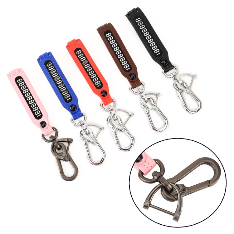 Car Metal + Leather Key Ring Silver Grey Ring Number Keychain Random Color Delivery