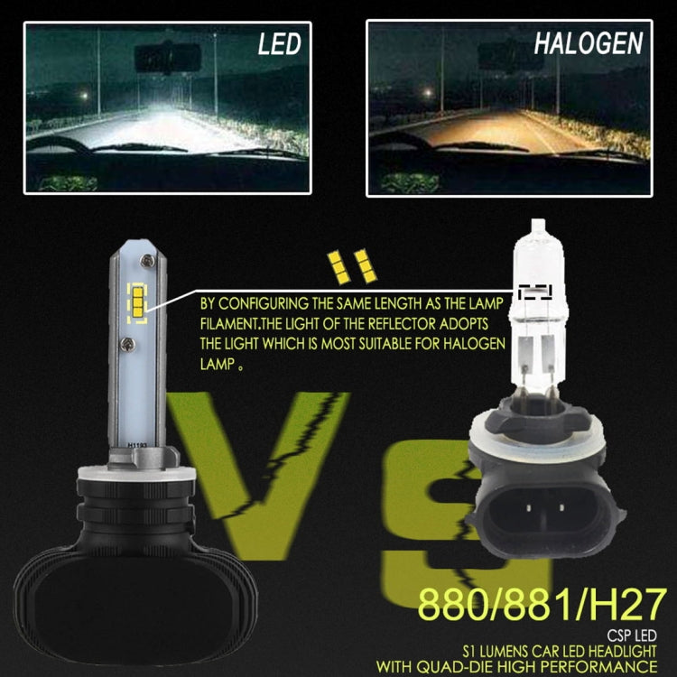 2 PCS 880 IP65 Waterproof White Light 6 CSP LED Car Headlight Bulb,  9-36V / 18W, 6000K / 2000LM