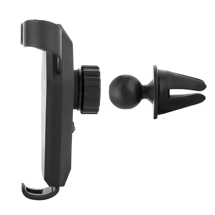 N5 9V 1.1A Output Bull Head Shape Vertical Car Air Outlet Vent Fast Wireless Charger, For iPhone, Galaxy, Sony, Lenovo, HTC, Huawei, and other Smartphones(Black)