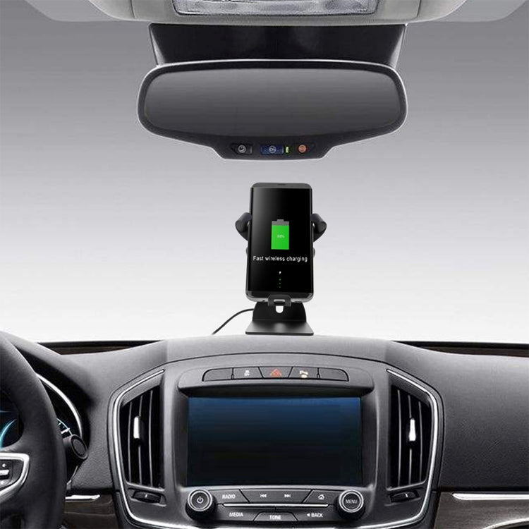 N5 9V 1.1A Output 360 Degree Rotation Head Shape Removable Glue Holder Car Air Outlet Vent Fast Wireless Charger, For iPhone, Galaxy, Sony, Lenovo, HTC, Huawei, and other Smartphones(Black)