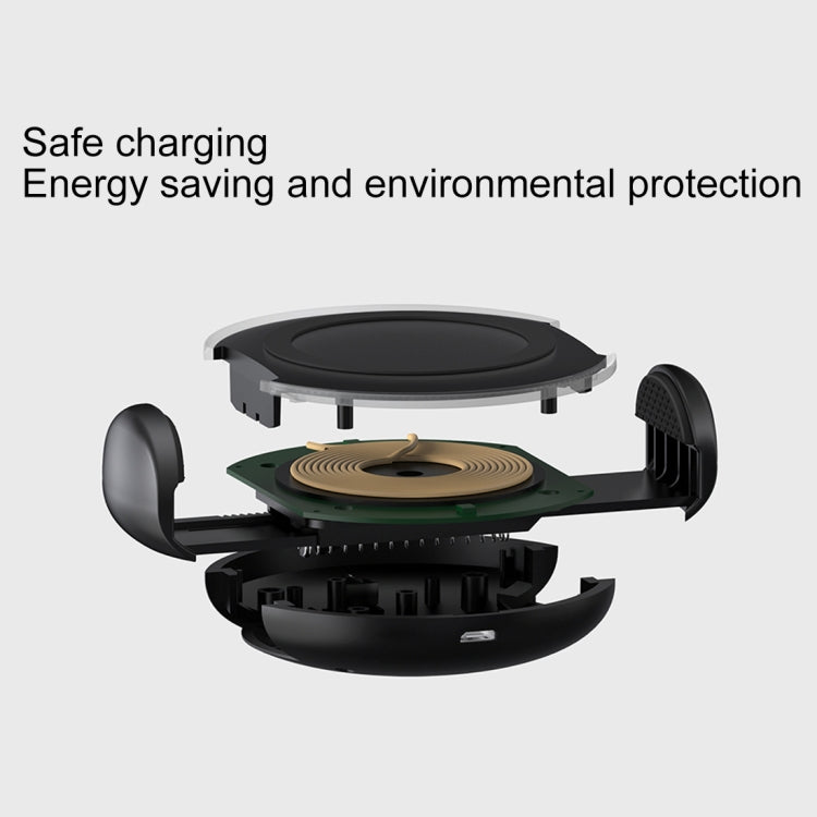 N8-2 9V 1.1A Output Double-sided Rubber Car Fast Wireless Charger, For iPhone, Galaxy, Sony, Lenovo, HTC, Huawei, and other Smartphones(Black)