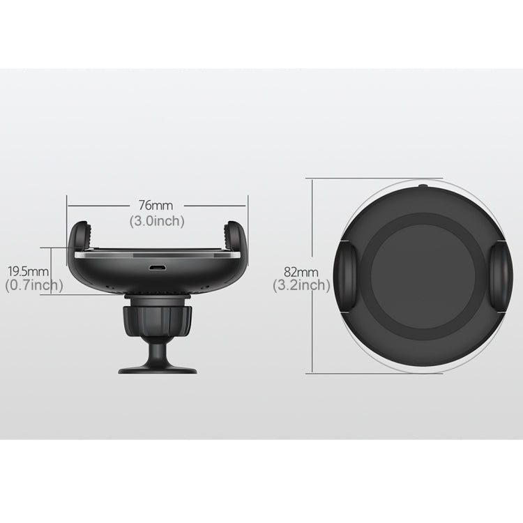 N8-2 9V 1.1A Output Double-sided Rubber Car Fast Wireless Charger, For iPhone, Galaxy, Sony, Lenovo, HTC, Huawei, and other Smartphones(Black)