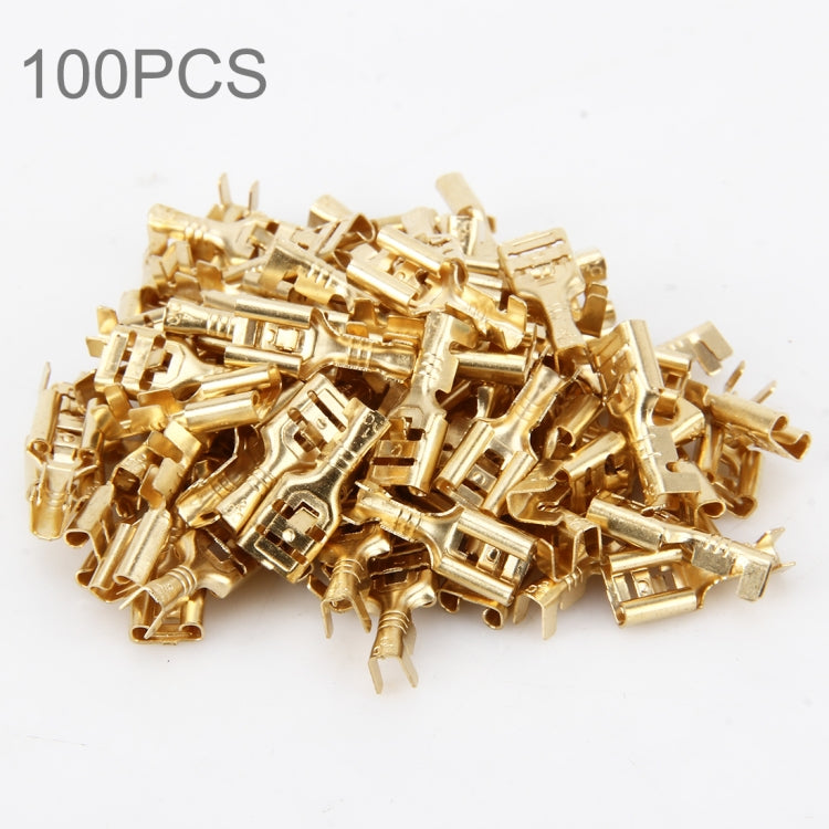 50 Sets Male & Female Brass Crimp Terminal 6.3mm Wire Spade Connectors Gold