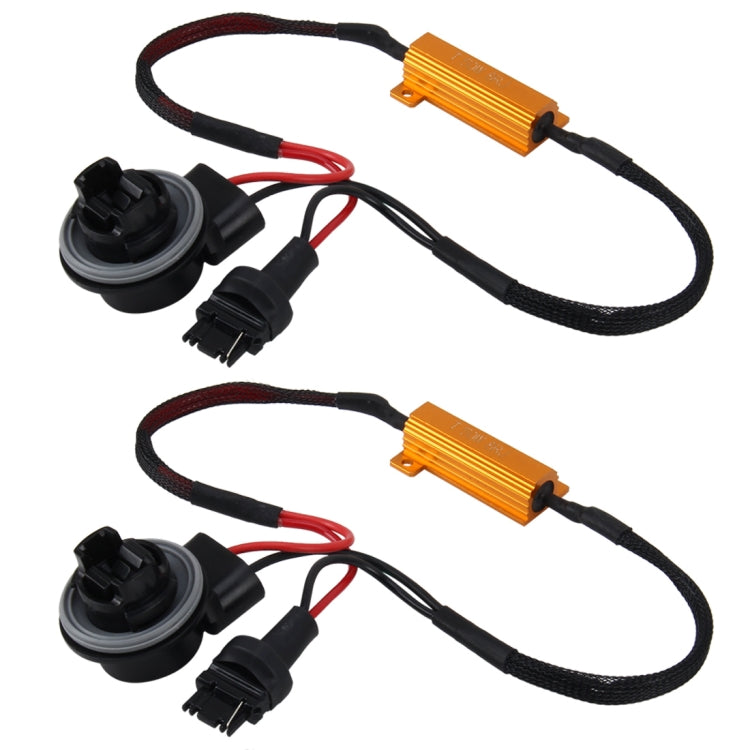 2 PCS 3156 Car Canbus Error Canceller Decoder Load Resistor LED 50W 8 Ohm No Blinking Decoder Heat Resistance Aluminum Case Heat Sink High Power Metal Shell Resistance