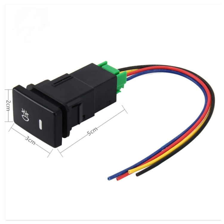Car Fog Light Lamp Indicator 5 PIN On and Off Button Switch Control 4 Cable Auto Car Fog Light 5 Pin Switch On-Off Button Switch for Toyota, Small Size: 5*2.2*1.7cm(Yellow Light)