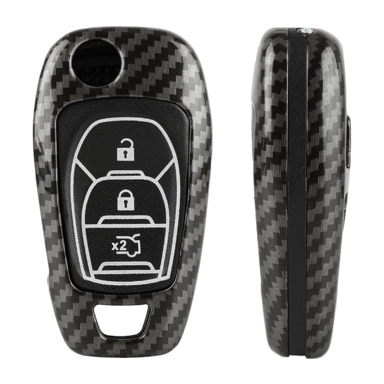 Carbon Fiber Texture Car Key Protective Cover Folding Key Accessories for Chevrolet Cruze 2018