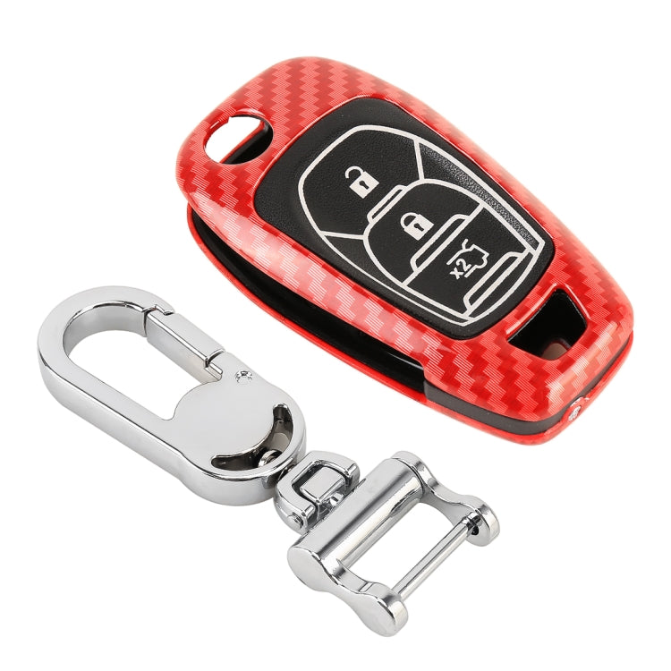 Carbon Fiber Texture Car Key Protective Cover Folding Key Accessories for Chevrolet Cruze 2018