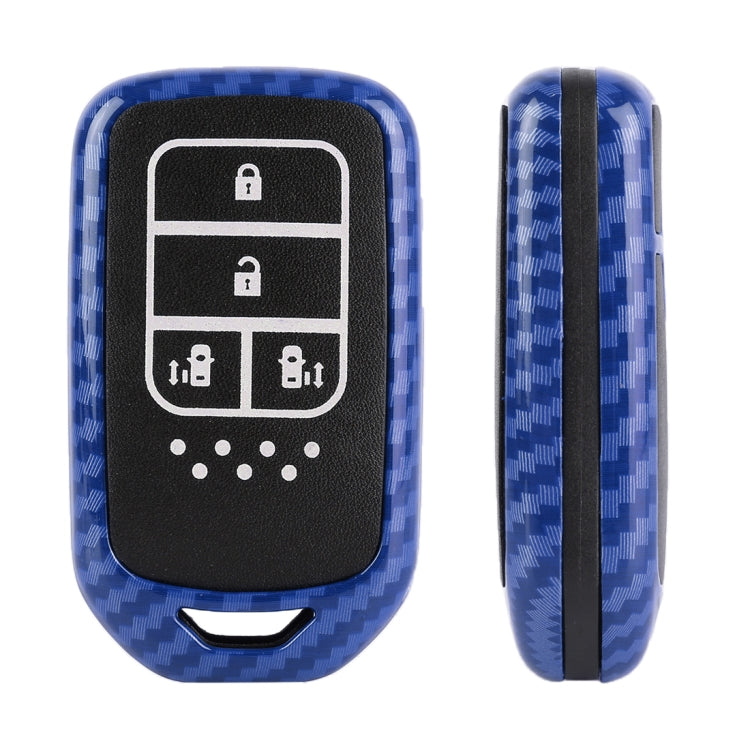Carbon Fiber Texture Car Key Protective Cover for Honda 4-button Electric Door