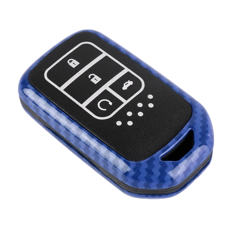 Carbon Fiber Texture Car Key Protective Cover for Honda Smart 4-button English Tailgate