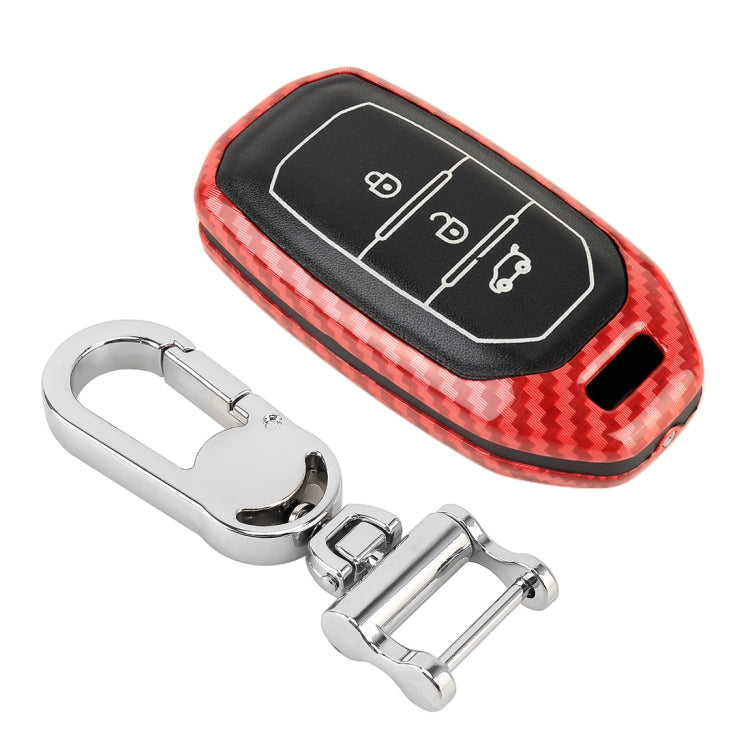 Carbon Fiber Texture Car Key Protective Cover for Ford Territory Smart