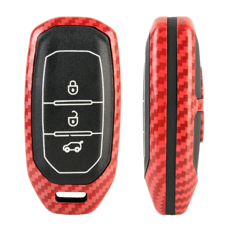 Carbon Fiber Texture Car Key Protective Cover for Ford Territory Smart