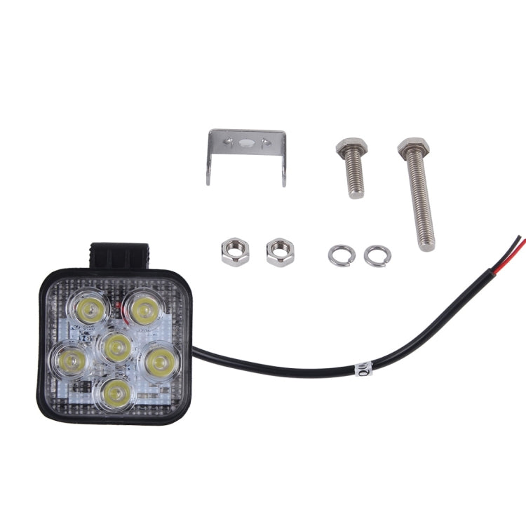 DC 10-30V 18W 1500LM 6000K Waterproof Vehicle Car Boat Marine External Work Lights Emergency Lights 30 Degrees Adjustable Spot Light LED Car Bulbs with 6 Intense Wafer LED Lights(White Light)