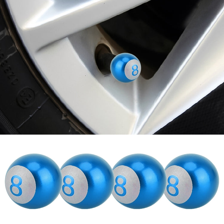 4 PCS Ball Number 8 Gas Cap Mouthpiece Cover Tire Cap Car Tire Valve Caps