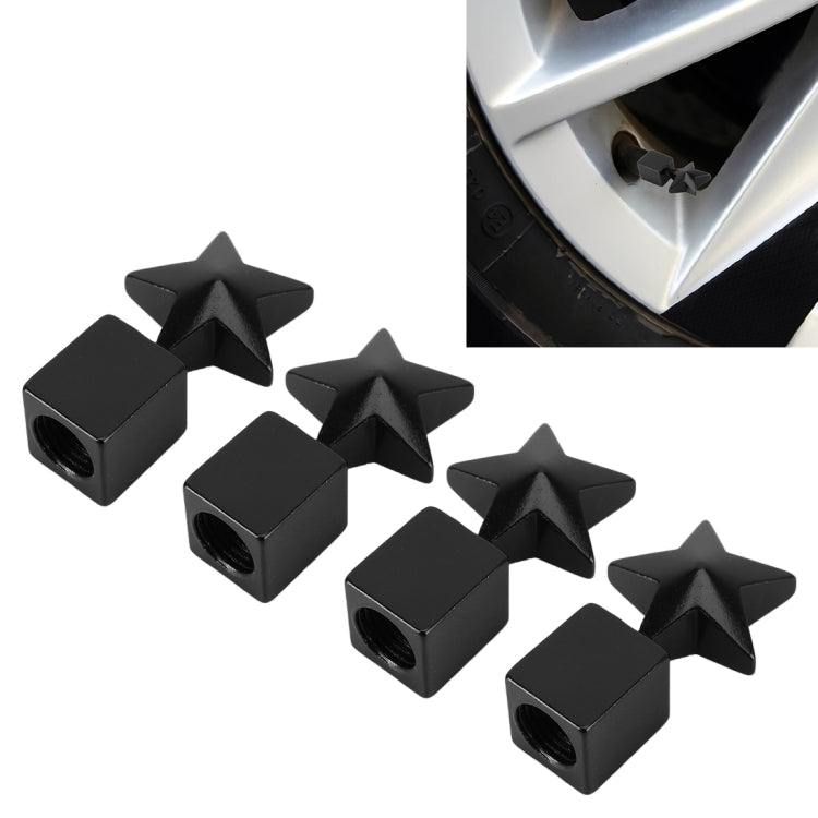 4 PCS Star Shape Gas Cap Mouthpiece Cover Tire Cap Car Tire Valve Caps