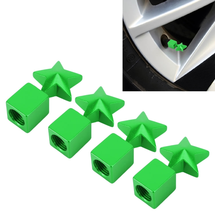 4 PCS Star Shape Gas Cap Mouthpiece Cover Tire Cap Car Tire Valve Caps