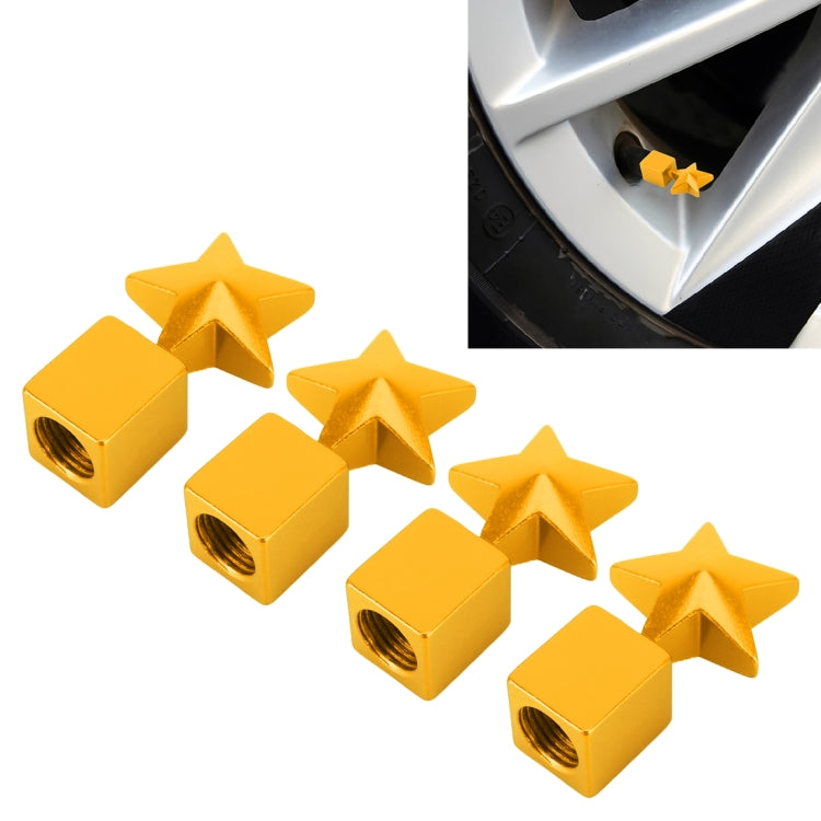 4 PCS Star Shape Gas Cap Mouthpiece Cover Tire Cap Car Tire Valve Caps