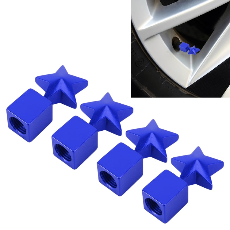 4 PCS Star Shape Gas Cap Mouthpiece Cover Tire Cap Car Tire Valve Caps