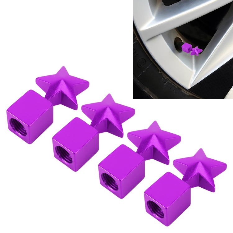 4 PCS Star Shape Gas Cap Mouthpiece Cover Tire Cap Car Tire Valve Caps