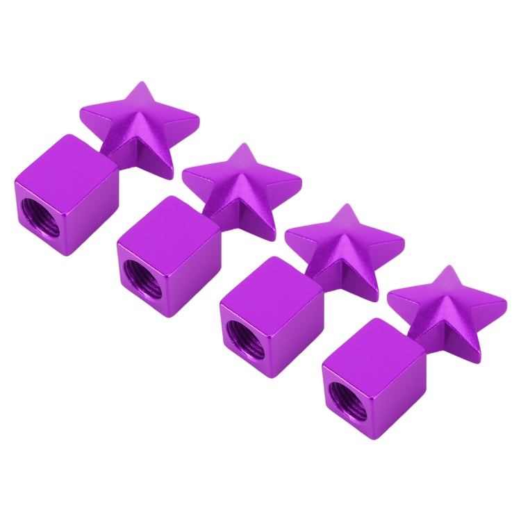 4 PCS Star Shape Gas Cap Mouthpiece Cover Tire Cap Car Tire Valve Caps