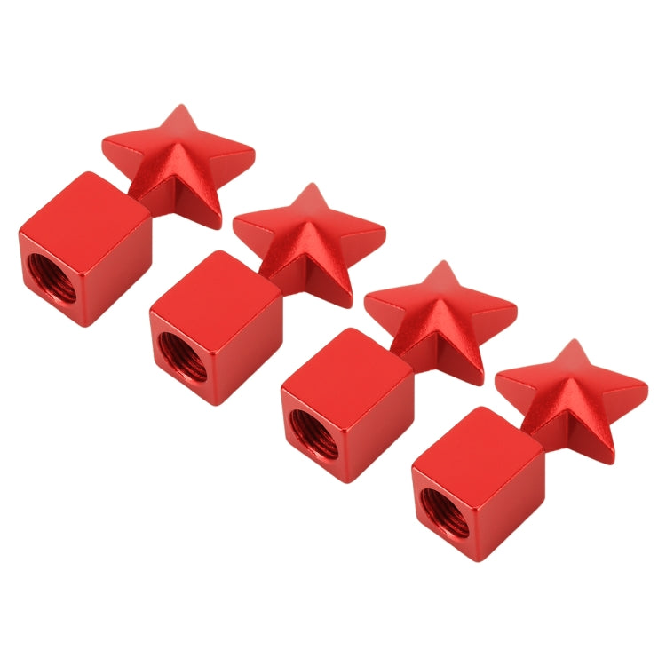 4 PCS Star Shape Gas Cap Mouthpiece Cover Tire Cap Car Tire Valve Caps