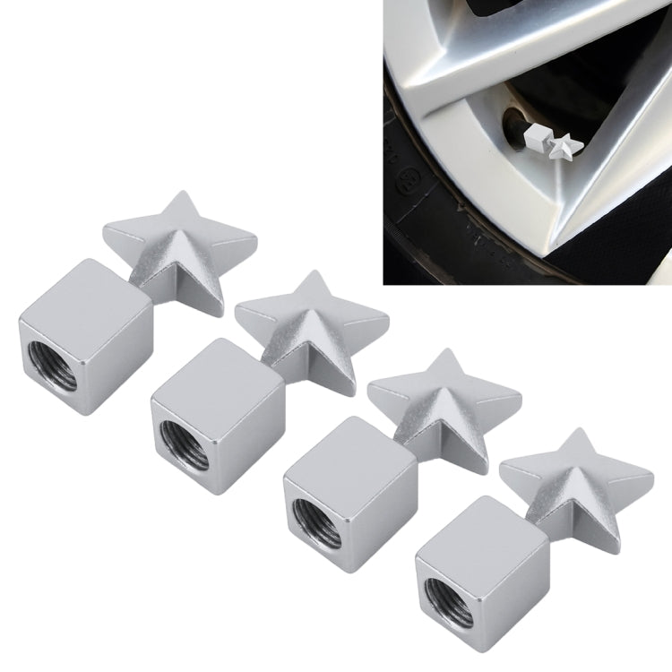 4 PCS Star Shape Gas Cap Mouthpiece Cover Tire Cap Car Tire Valve Caps