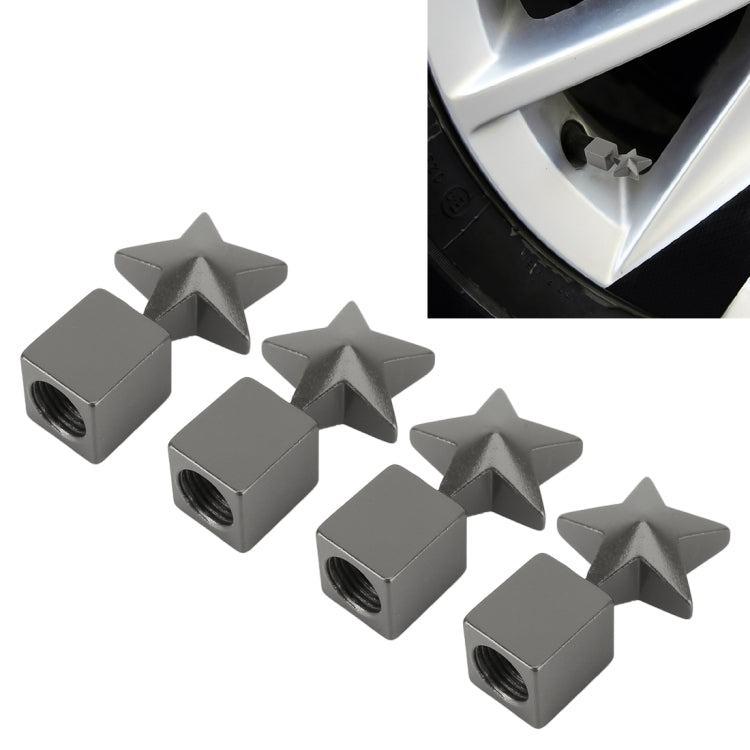 4 PCS Star Shape Gas Cap Mouthpiece Cover Tire Cap Car Tire Valve Caps