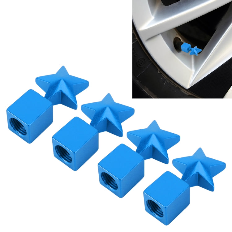 4 PCS Star Shape Gas Cap Mouthpiece Cover Tire Cap Car Tire Valve Caps