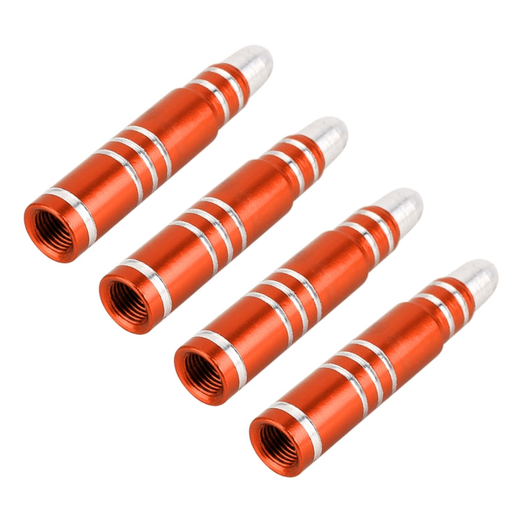 4 PCS Long Bullet Shape Gas Cap Mouthpiece Cover Tire Cap Car Tire Valve Caps