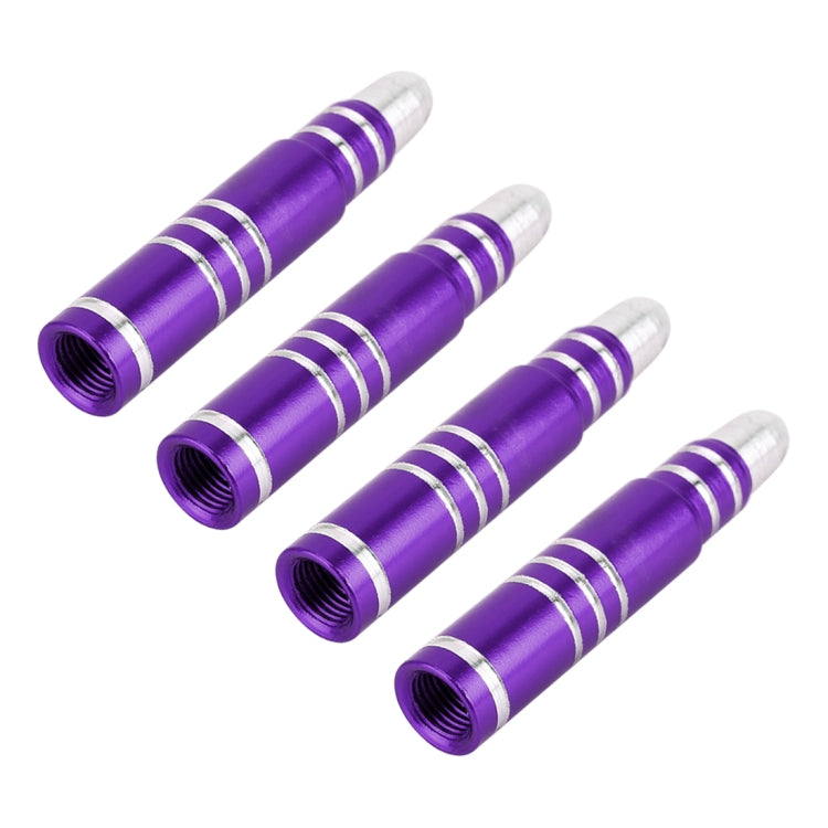 4 PCS Long Bullet Shape Gas Cap Mouthpiece Cover Tire Cap Car Tire Valve Caps