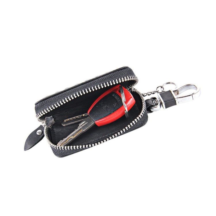 Universal Pure Cow Leather Waist Hanging Zipper Wallets Key Holder Bag(No Include Key)