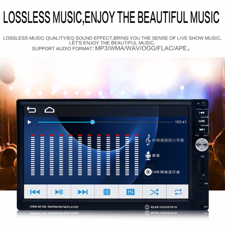 8010B HD 7 inch 12V Universal Car Radio Receiver MP5 Player, Support FM & Bluetooth & TF Card with Remote Control