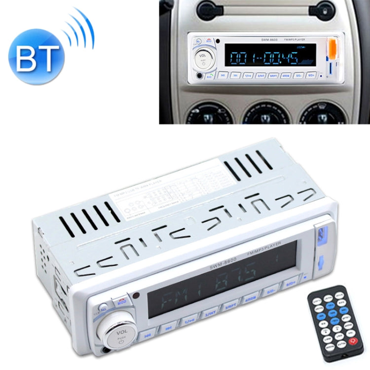 8600 12V Universal Car Radio Receiver MP3 Player, Support FM & Bluetooth with Remote Control