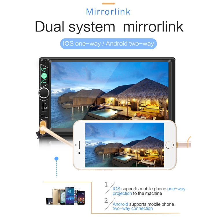 S7 7 inch HD Universal Car Radio Receiver MP5 Player, Support FM & Bluetooth & TF Card & Phone Link with Remote Control