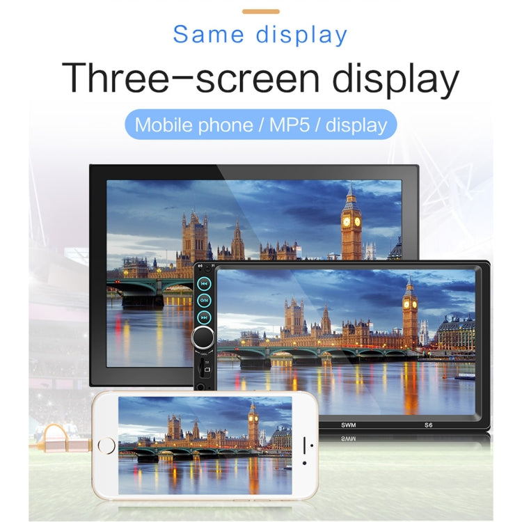 S7 7 inch HD Universal Car Radio Receiver MP5 Player, Support FM & Bluetooth & TF Card & Phone Link with Remote Control