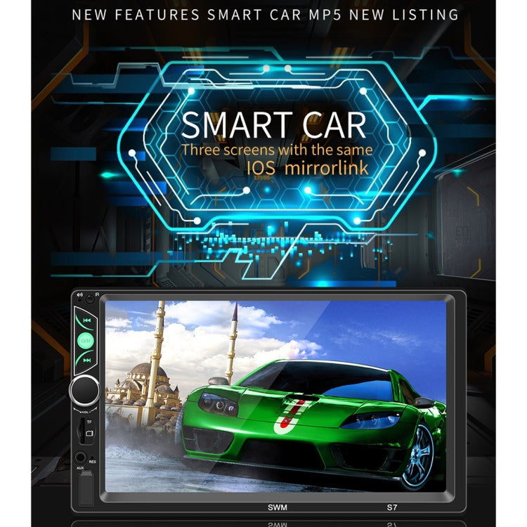 S7 7 inch HD Universal Car Radio Receiver MP5 Player, Support FM & Bluetooth & TF Card & Phone Link with Remote Control
