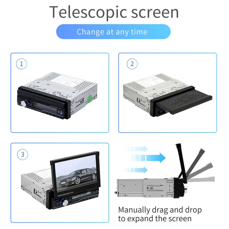 T100G 7 inch HD Universal Car Radio Receiver MP5 Player, Support FM & AM & RDS & Bluetooth & GPS & Phone Link with Remote Control