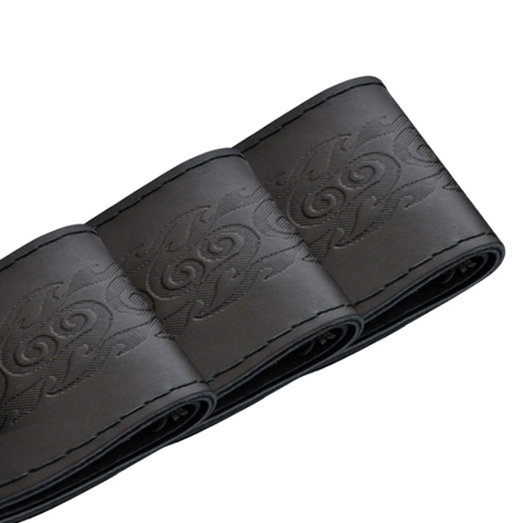 MILI Four Seasons Genuine Leather Hand-stitched Car Adaptation Steering Wheel Cover for 38cm Steering Wheel(Black)