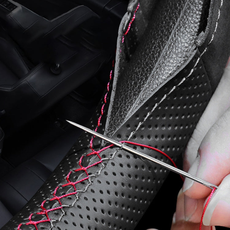 Four Seasons Genuine Leather Hand-stitched Car Adaptation Steering Wheel Cover for 38cm Steering Wheel